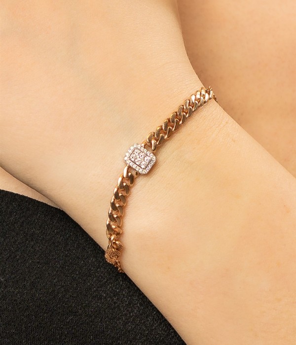 One Love 0.45 Karat Pırlanta, 14 Ayar Altın Bileklik